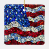 Amerikaanse vlag Glas in lood Ornament (Achterkant)