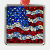 Amerikaanse vlag Glas in lood Ornament (Voorkant)