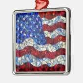 Amerikaanse vlag Glas in lood Ornament (Links)