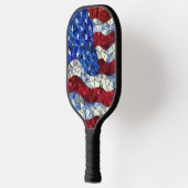 Amerikaanse vlag Glas in lood Pickleball Paddle (Links)