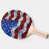 Amerikaanse vlag Glas in lood Ping Pong Paddle Tafeltennisbatje (Zijkant)