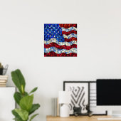Amerikaanse vlag Glas in lood Poster (Thuiskantoor)