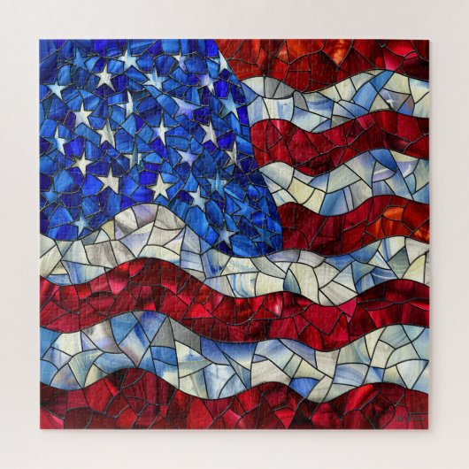 Amerikaanse vlag Glas in lood puzzel (Verticaal)