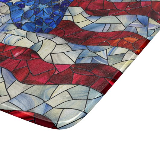 Amerikaanse vlag Glas in lood snijplank (Hoek)