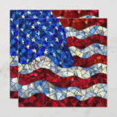 Amerikaanse vlag Glas in lood Wenskaart (Voorkant / Achterkant)