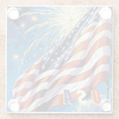 Amerikaanse vlag glas Onderzetter Glazen Onderzetter (Achterkant)
