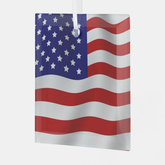 Amerikaanse vlag glas ornament (Voorkant links)