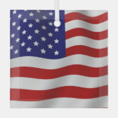 Amerikaanse vlag glas ornament (Voorkant)
