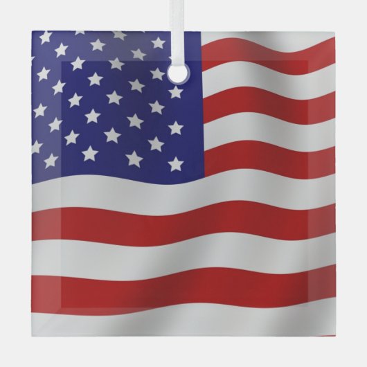 Amerikaanse vlag glas ornament (Voorkant)