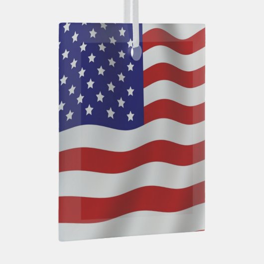 Amerikaanse vlag glas ornament (Voorkant Rechts)