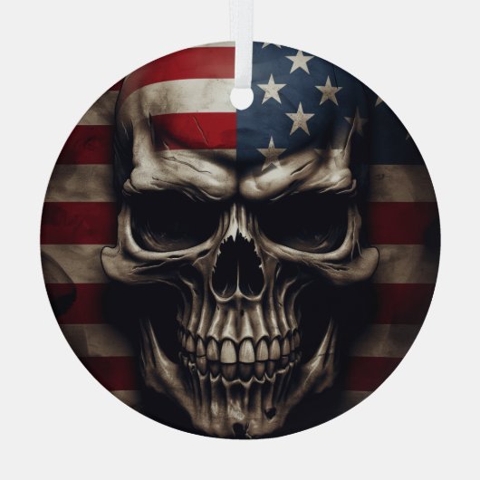 Amerikaanse vlag glas ornament (Achterkant)