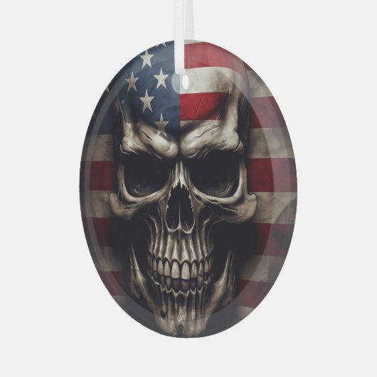 Amerikaanse vlag glas ornament (Voorkant links)