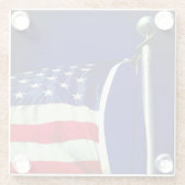 Amerikaanse vlag glazen onderzetter (Achterkant)
