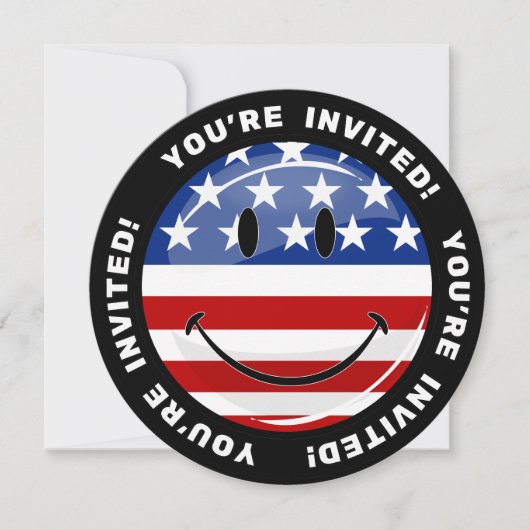 Amerikaanse vlag glimlachen kaart (Voorkant)