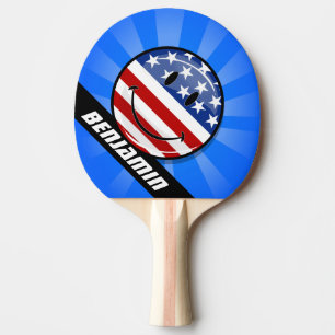 Amerikaanse vlag glimlachen tafeltennisbatje