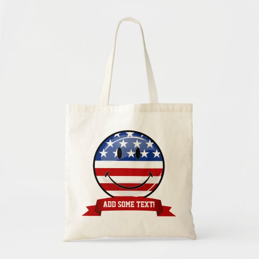 Amerikaanse vlag glimlachen tote bag (Voorkant)