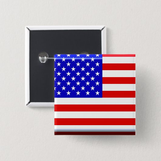 Amerikaanse vlag Glossy Button Pin (Voorkant /achterkant)