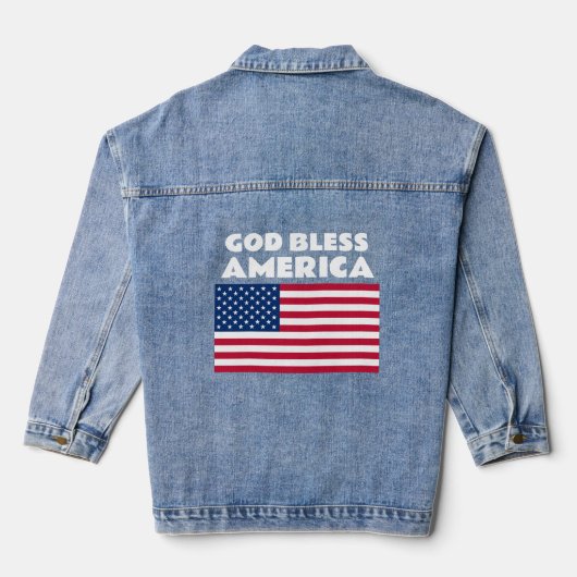 Amerikaanse Vlag God Zegen Amerika Patriottisch Denim Jacket (Achterkant)