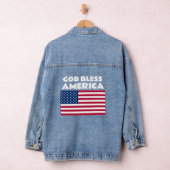 Amerikaanse Vlag God Zegen Amerika Patriottisch Denim Jacket (Hangar)