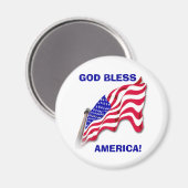 AMERIKAANSE VLAG "GOD ZEGENE AMERIKA" Magneet (Voorkant / Achterkant)