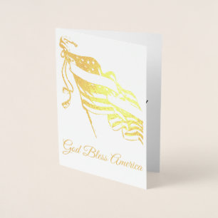 Amerikaanse vlag God zegene Amerika of Jouw tekst Folie Kaarten