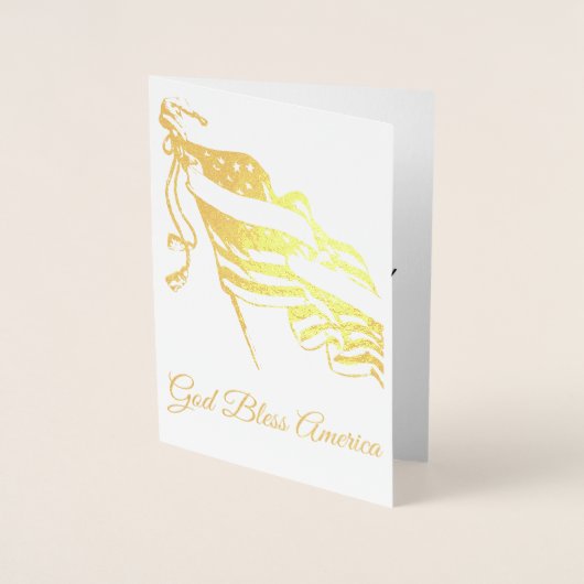Amerikaanse vlag God zegene Amerika of Jouw tekst Folie Kaarten (Voorkant)