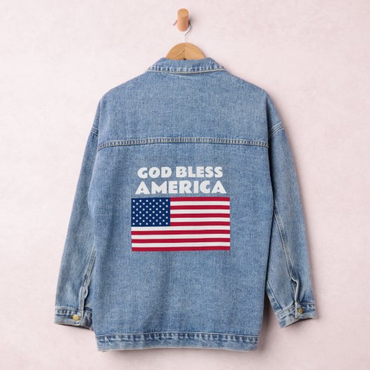 Amerikaanse vlag God zegene Amerika Patriottisch Denim Jacket (Hangar)