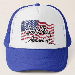 Amerikaanse vlag - God zegene Amerika! -verweerd Trucker Pet