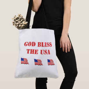 Amerikaanse vlag God zegene de Verenigde Staten Tote Bag