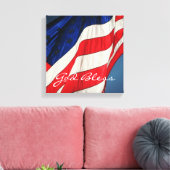 Amerikaanse vlag - God zegene verpakte canvas prin (Insitu (Woonkamer))