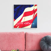 Amerikaanse vlag - God zegene verpakte canvas prin (Insitu (Woonkamer))