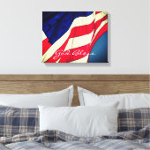 Amerikaanse vlag - God zegene verpakte canvas prin Afdruk (Insitu (Slaapkamer))