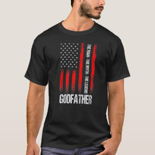 Amerikaanse vlag Godfather Man Myth Legend Fa T-shirt