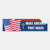 Amerikaanse vlag Gold Cross Bumpersticker (Voorkant)