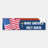 Amerikaanse vlag Gold Cross Bumpersticker (Voorkant)