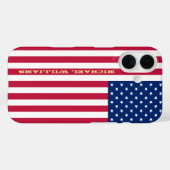 Amerikaanse vlag Gold Monogram patriottisch Stijlv Case-Mate iPhone Case (Achterkant (horizontaal))