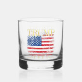  Amerikaanse vlag Gold Trump 2024 Whisky Glas (Achterkant)