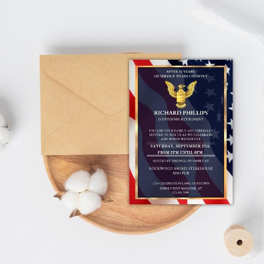 Amerikaanse vlag/Golden Eagle Military Retirement  Kaart