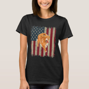 - Amerikaanse vlag Golden Retriever Dog Fathe T-shirt