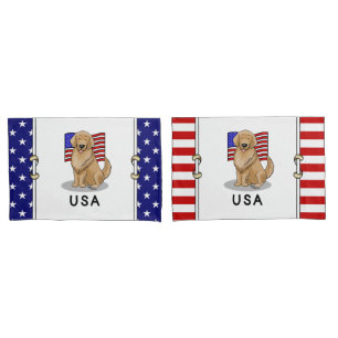 Amerikaanse vlag Golden Retriever Dog Kussensloop