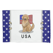 Amerikaanse vlag Golden Retriever Dog Kussensloop (Voorkant-Links)
