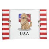 Amerikaanse vlag Golden Retriever Dog Kussensloop (Voorkant-Rechts)