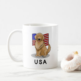 Amerikaanse vlag Golden Retriever Dog Patriotic Koffiemok