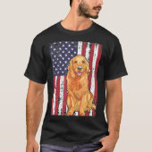 Amerikaanse vlag Golden Retriever Patriotic Dog T-shirt (Voorkant)