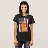 Amerikaanse vlag Golden Retriever Patriottische Vl T-shirt (Voorkant volledig)