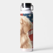 Amerikaanse vlag Golden Retriever Waterfles (Achterkant)