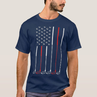 Amerikaanse vlag Golf Clubs Golf Stick T-shirt