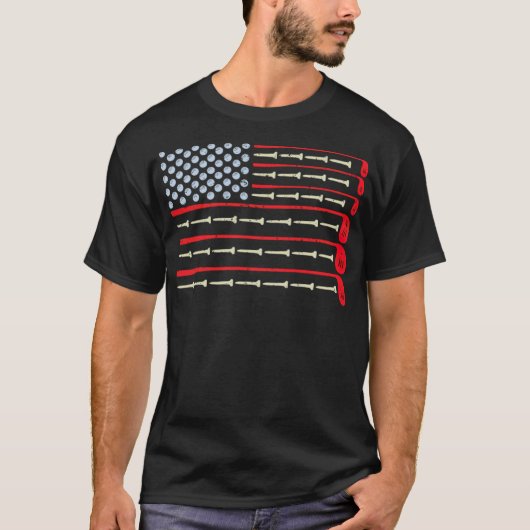 Amerikaanse vlag Golf golfwaterflessen T-shirt (Voorkant)