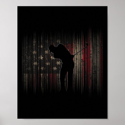 Amerikaanse Vlag Golf Kleding - Golf Poster (Voorkant)