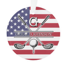 Amerikaanse vlag Golf Monogram Design